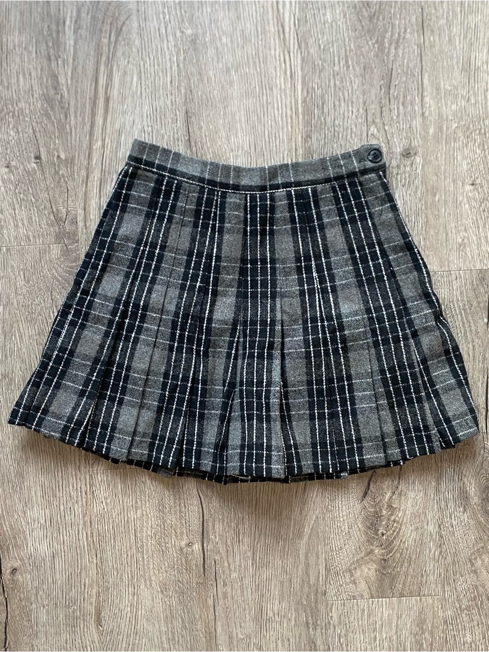 Women's Plaid Pleated Small Skirt - Gray/White/Black